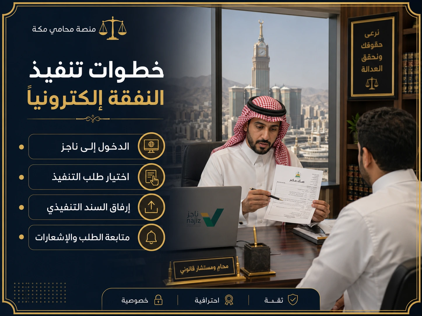 خطوات تنفيذ النفقة إلكترونيًا عبر ناجز