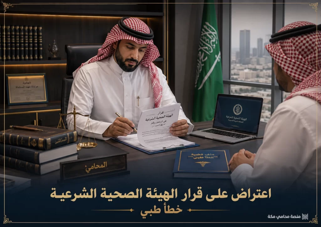 غلاف اعتراض على قرار الهيئة الصحية الشرعية في خطأ طبي