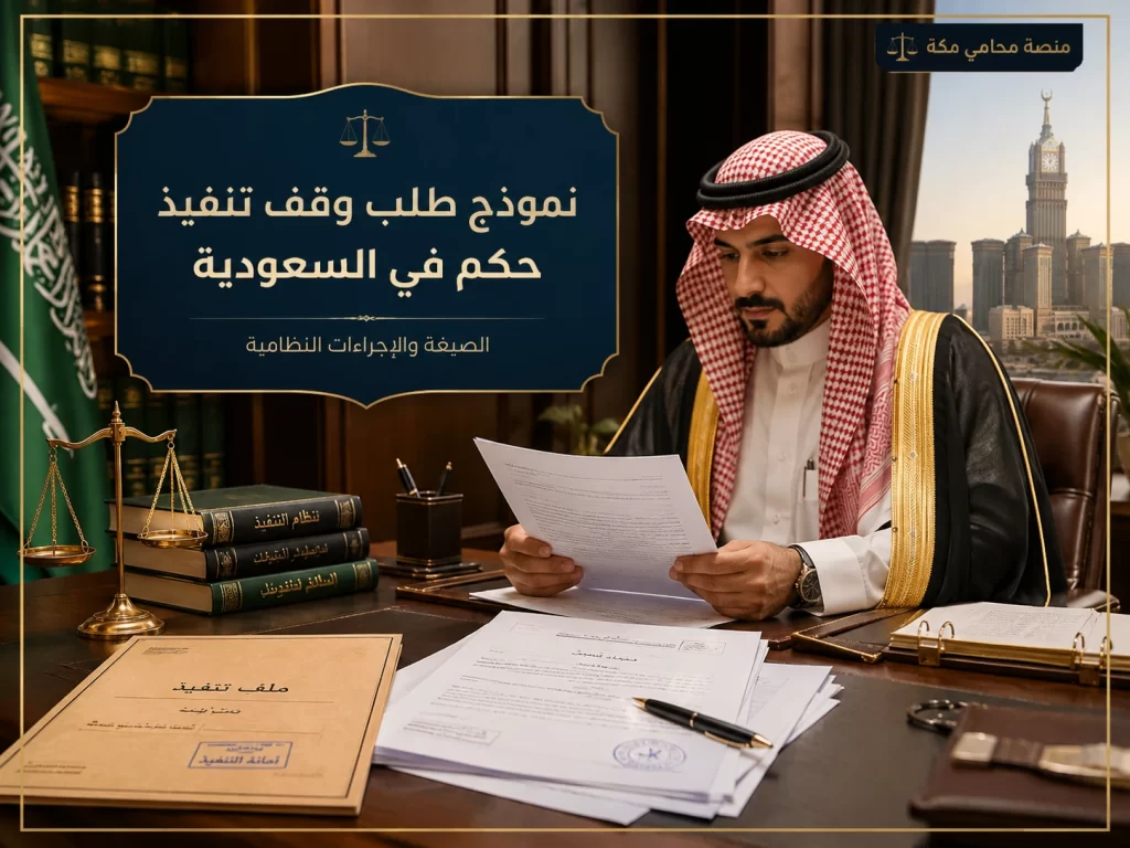 نموذج طلب وقف تنفيذ حكم في السعودية