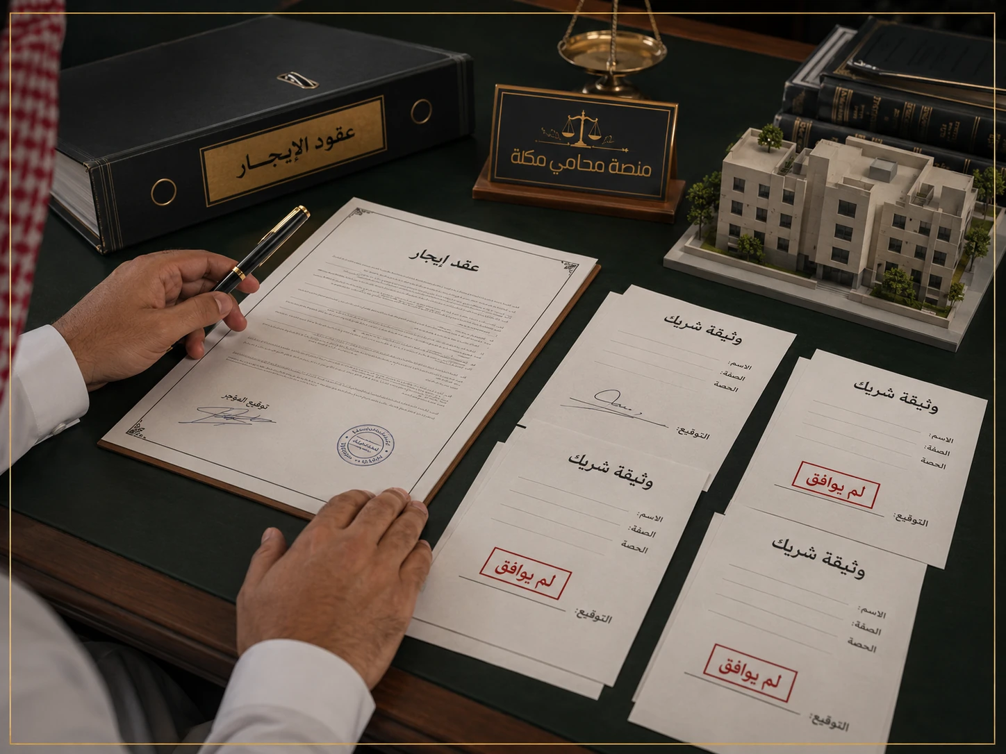 عقد إيجار ووثائق موافقة الشركاء في المال الشائع