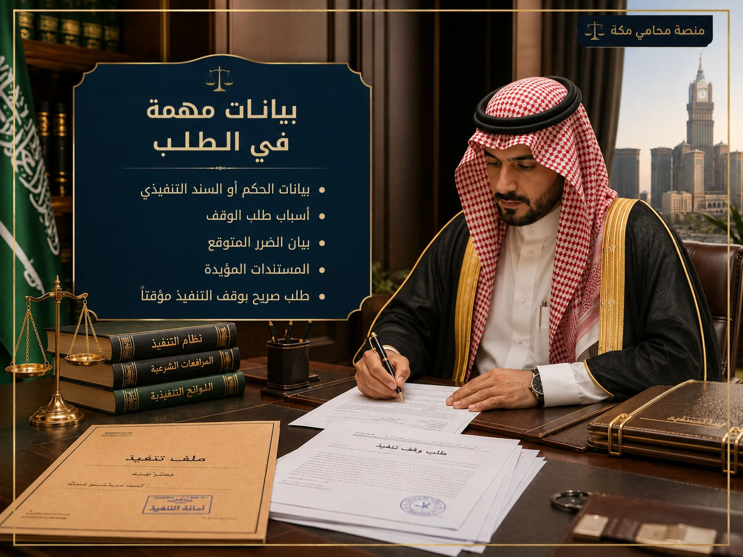 بيانات مهمة في طلب وقف تنفيذ حكم