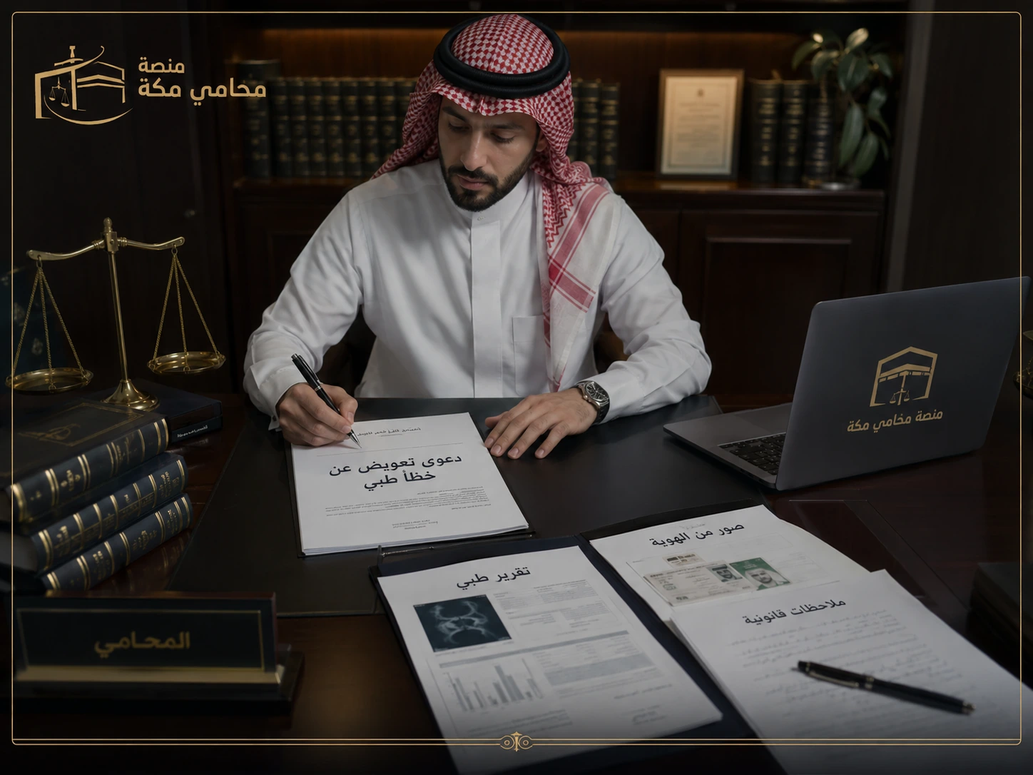 صيغة دعوى تعويض عن خطأ طبي - صورة غلاف قانونية سعودية