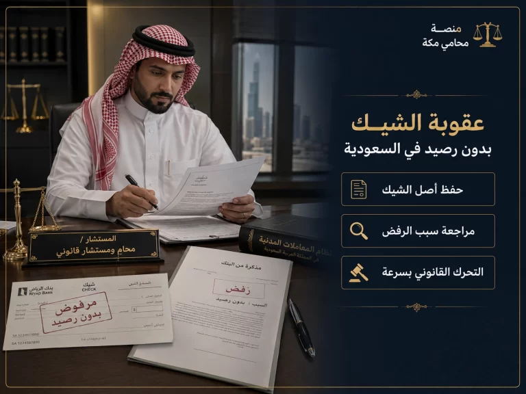عقوبة الشيك بدون رصيد في السعودية