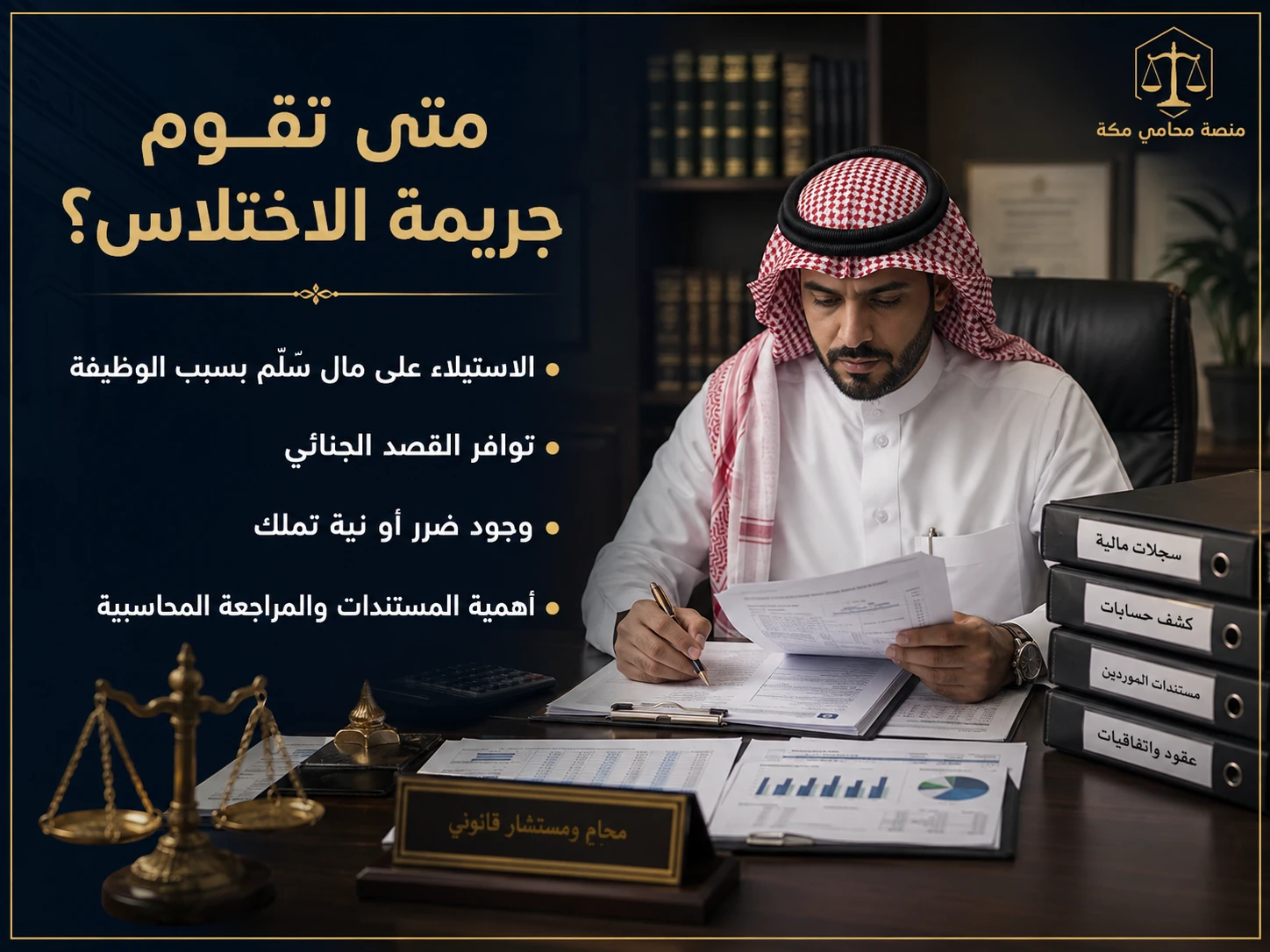 متى تقوم جريمة الاختلاس وما الأدلة المهمة