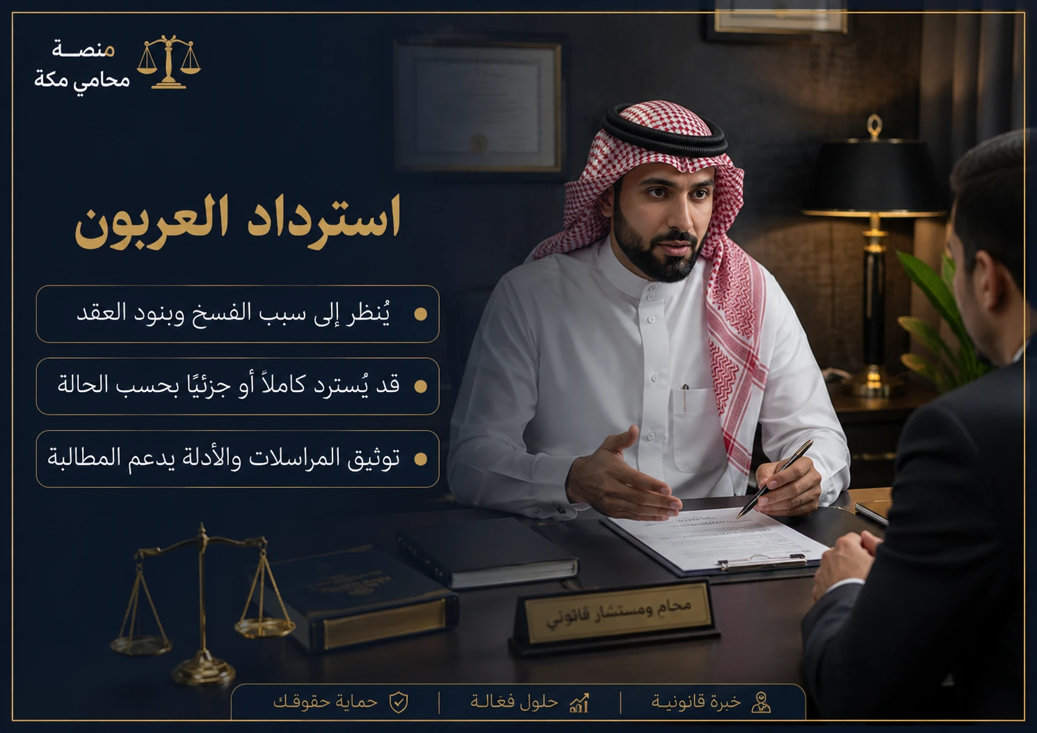 استرداد العربون بعد فسخ عقد بيع العقار