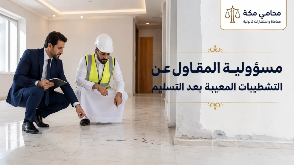 مسؤولية المقاول عن التشطيبات المعيبة بعد التسليم