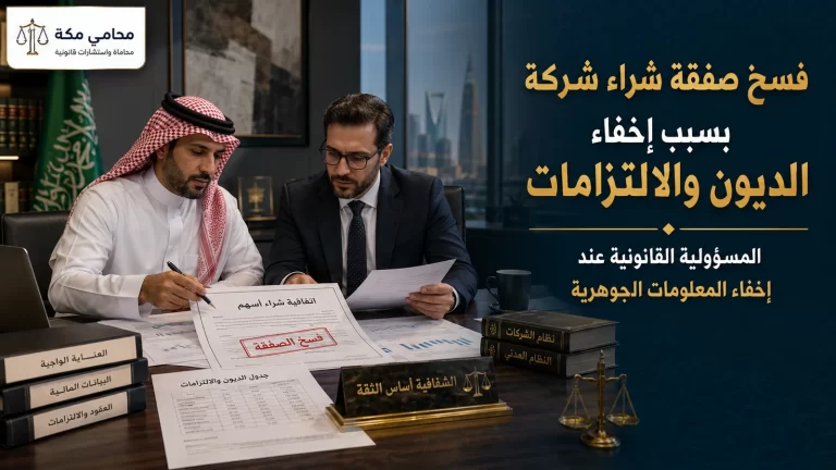 فسخ صفقة شراء شركة بسبب إخفاء الديون والالتزامات في السعودية