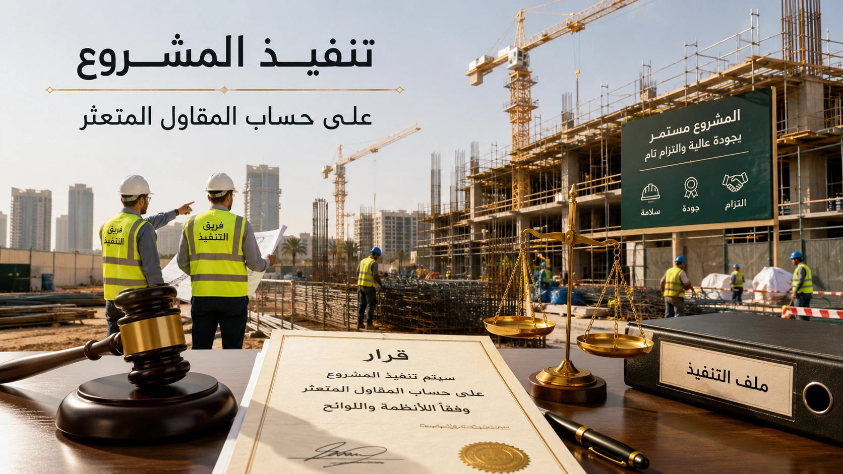 تنفيذ المشروع على حساب المقاول المتعثر