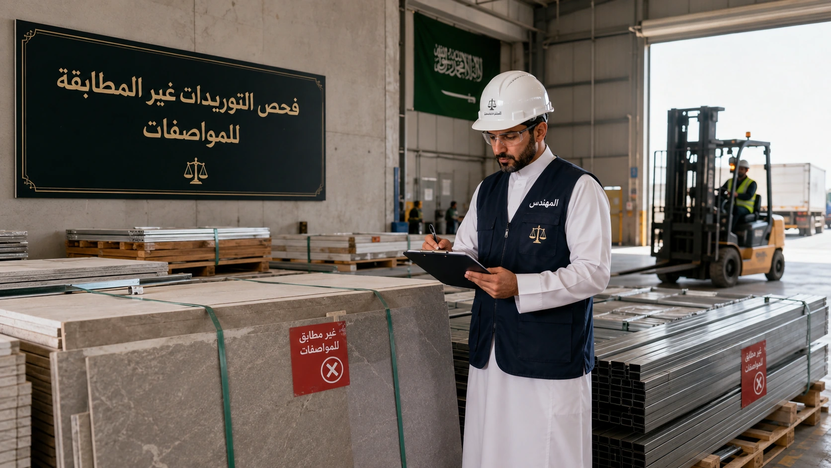 فحص توريدات غير مطابقة في المستودع