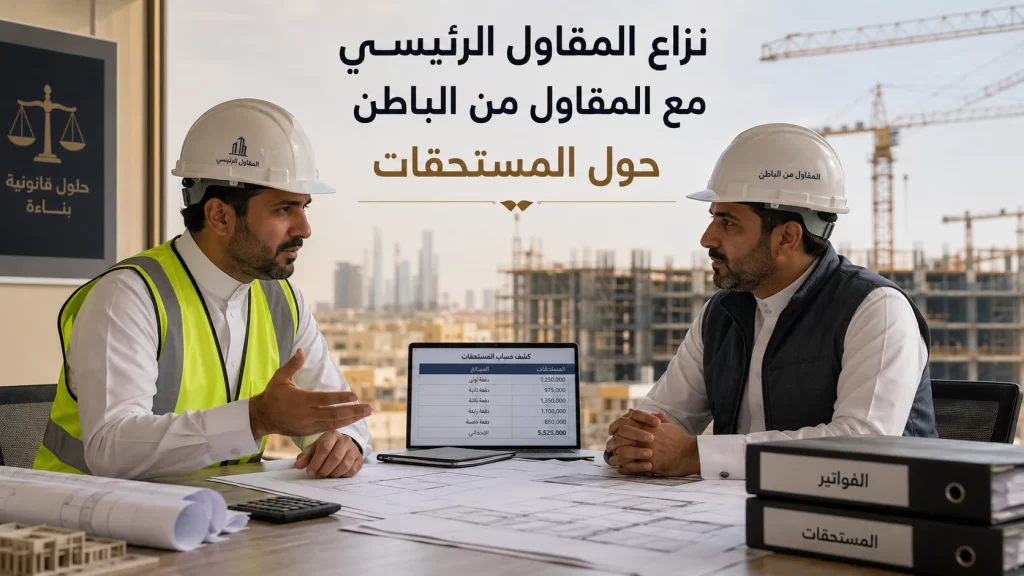 نزاع المقاول الرئيسي مع المقاول من الباطن حول المستحقات