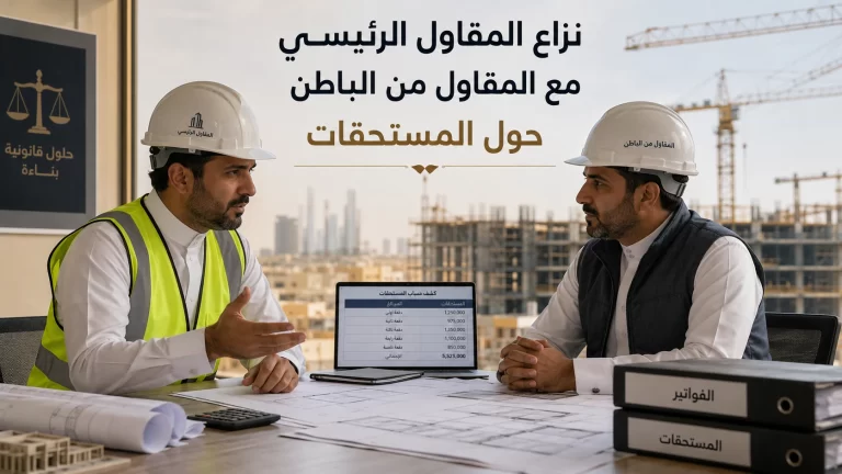 نزاع المقاول الرئيسي مع المقاول من الباطن حول المستحقات