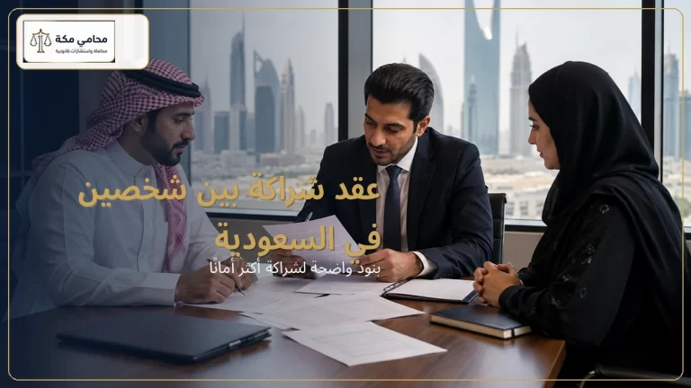 عقد شراكة بين شخصين في السعودية