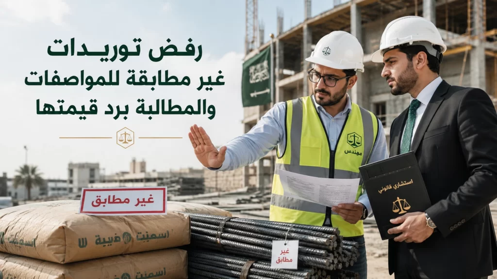رفض توريدات غير مطابقة للمواصفات والمطالبة برد قيمتها