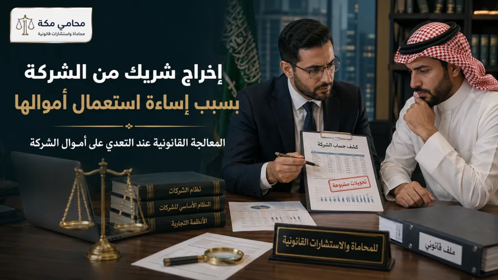 إخراج شريك من الشركة بسبب إساءة استعمال أموالها