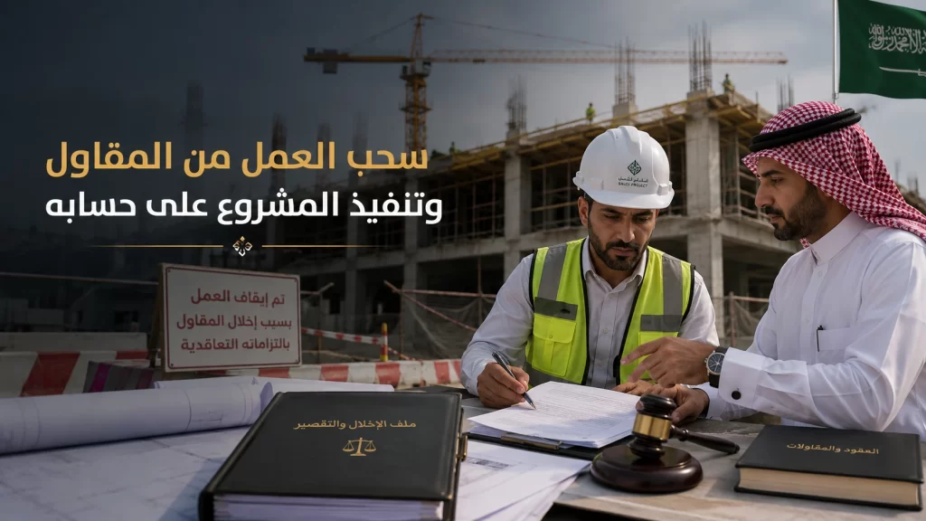 سحب العمل من المقاول وتنفيذ المشروع على حسابه