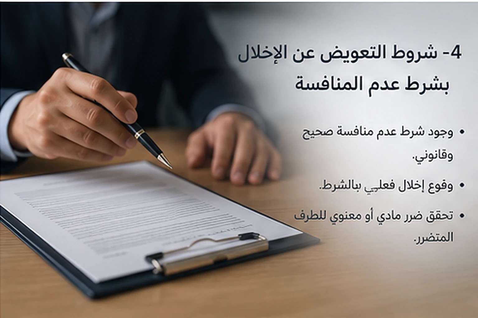 أركان الإخلال بشرط عدم المنافسة