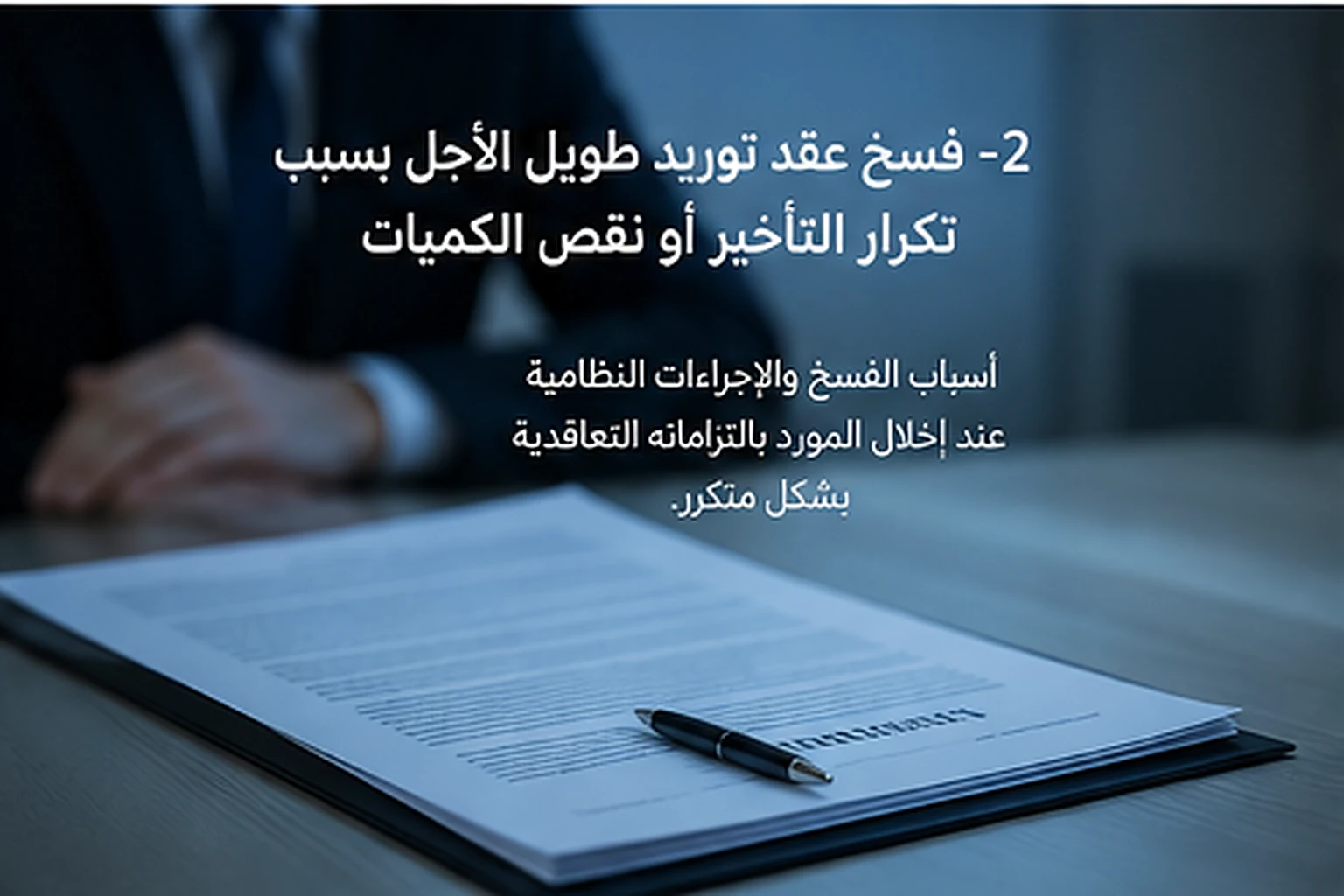 فسخ عقد توريد طويل الأجل بسبب تكرار التأخير أو نقص الكميات