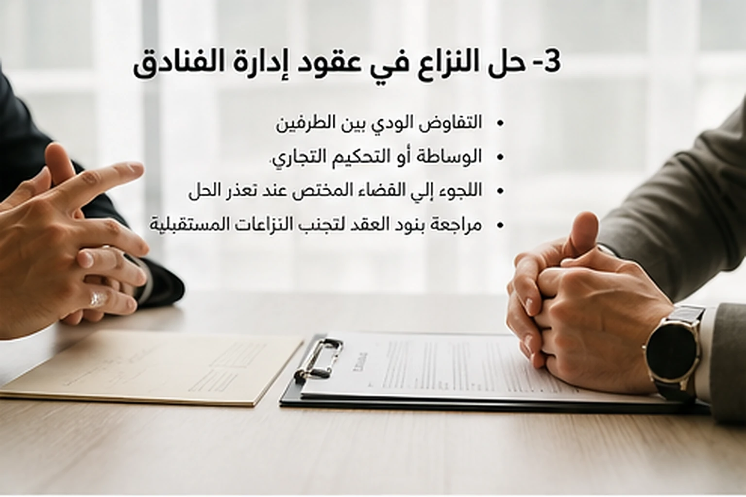 حل نزاع عقد إدارة الفندق