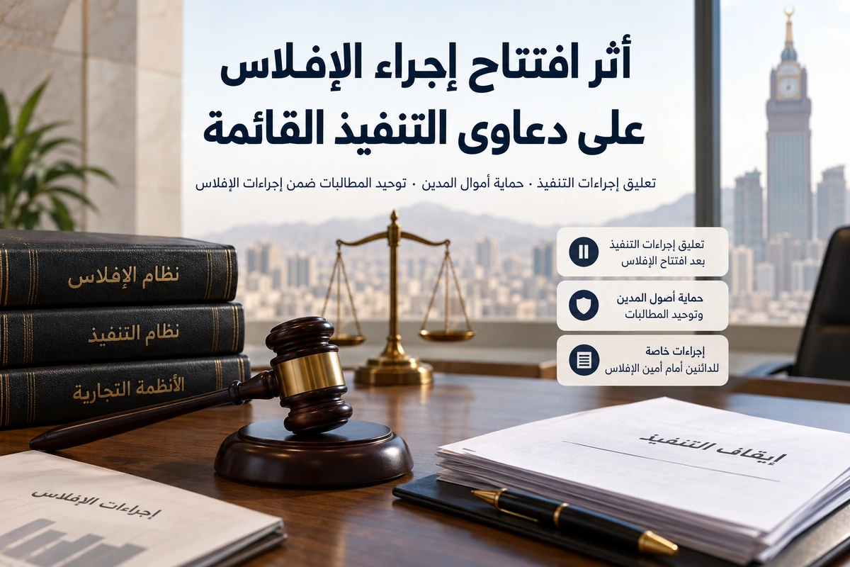أثر افتتاح إجراء الإفلاس على دعاوى التنفيذ القائمة