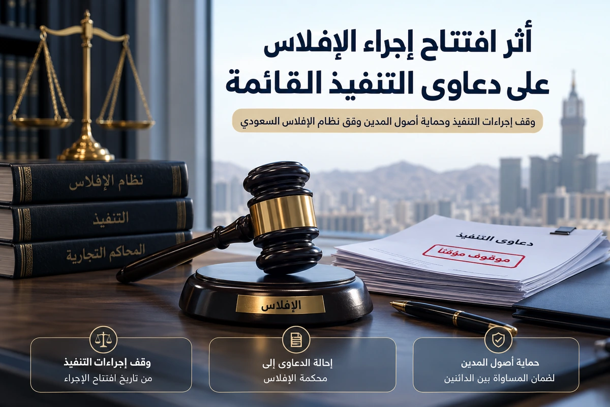 أثر افتتاح إجراء الإفلاس على دعاوى التنفيذ القائمة