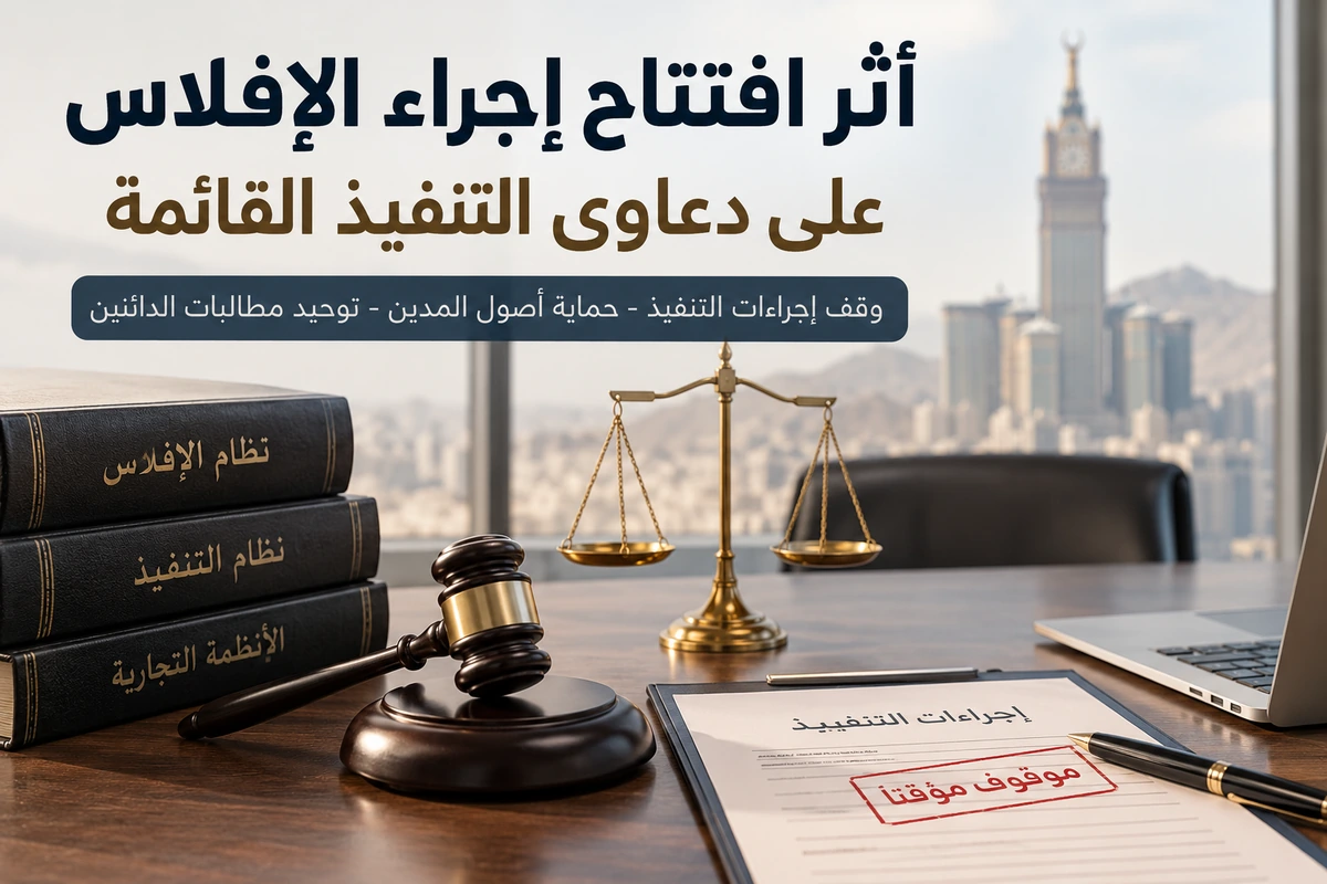 أثر افتتاح إجراء الإفلاس على دعاوى التنفيذ القائمة