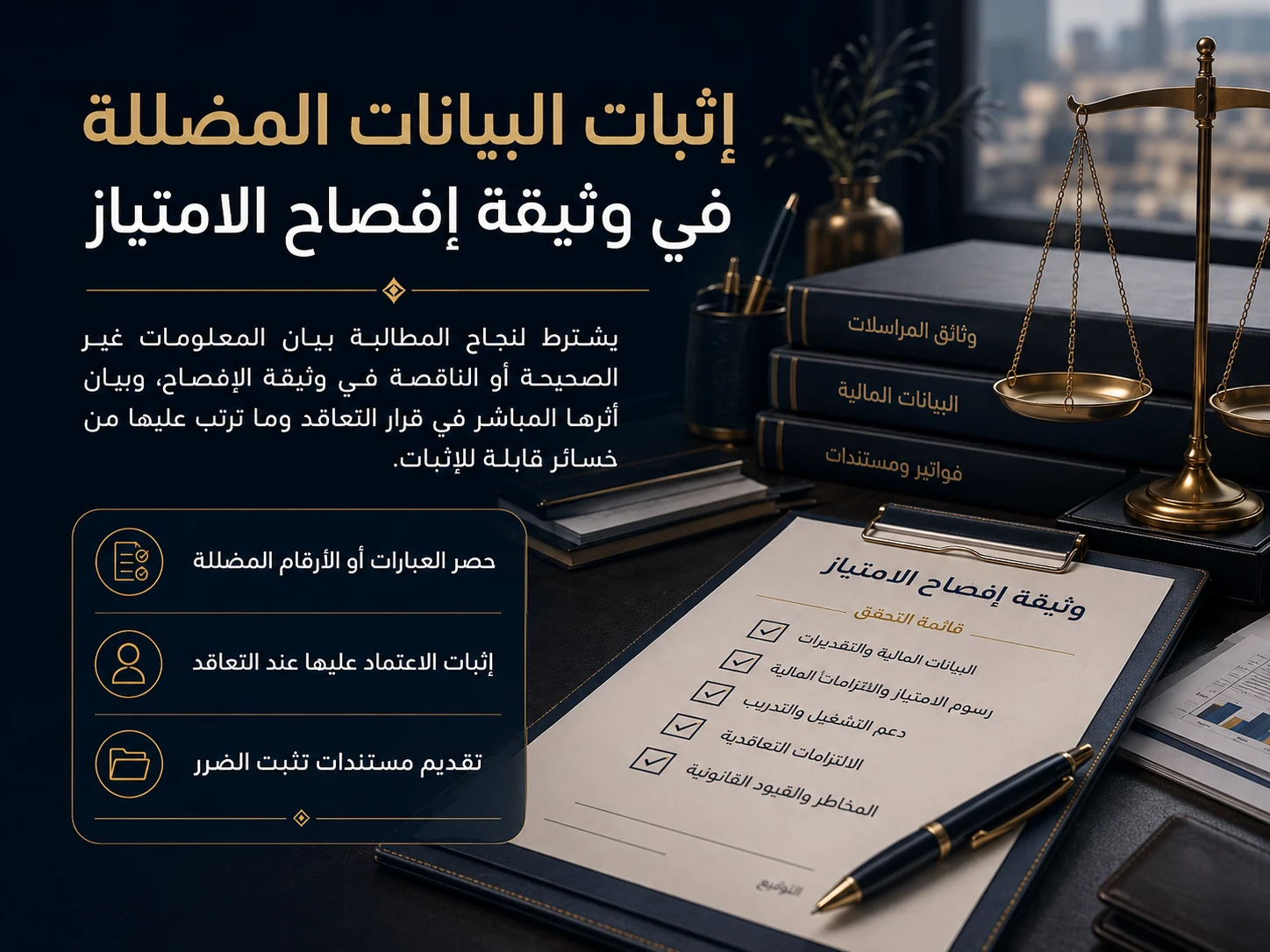 إثبات البيانات المضللة في وثيقة إفصاح الامتياز