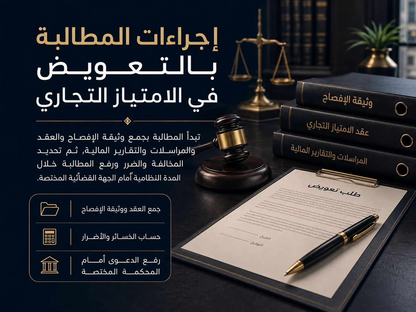 إجراءات المطالبة بالتعويض في نزاع الامتياز التجاري