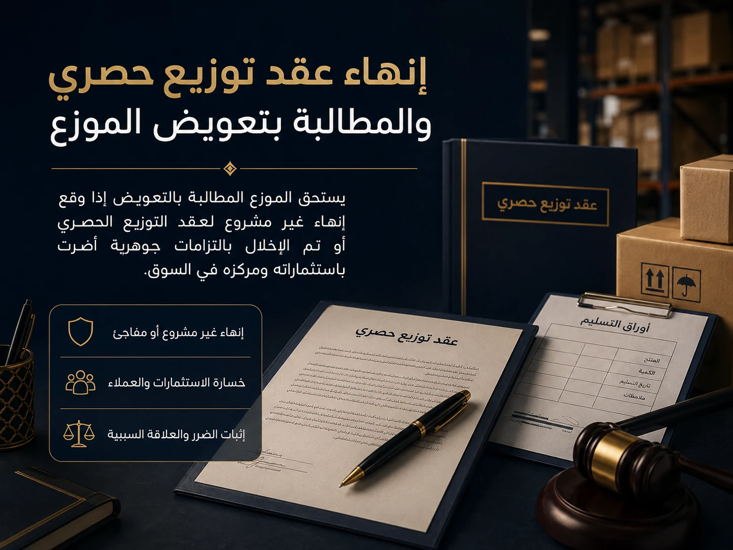 إنهاء عقد توزيع حصري والمطالبة بتعويض الموزع