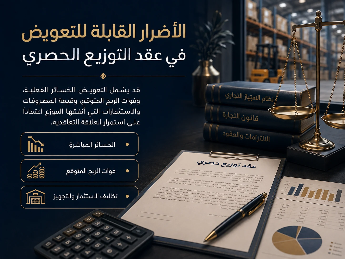 الأضرار القابلة للتعويض في عقد التوزيع الحصري