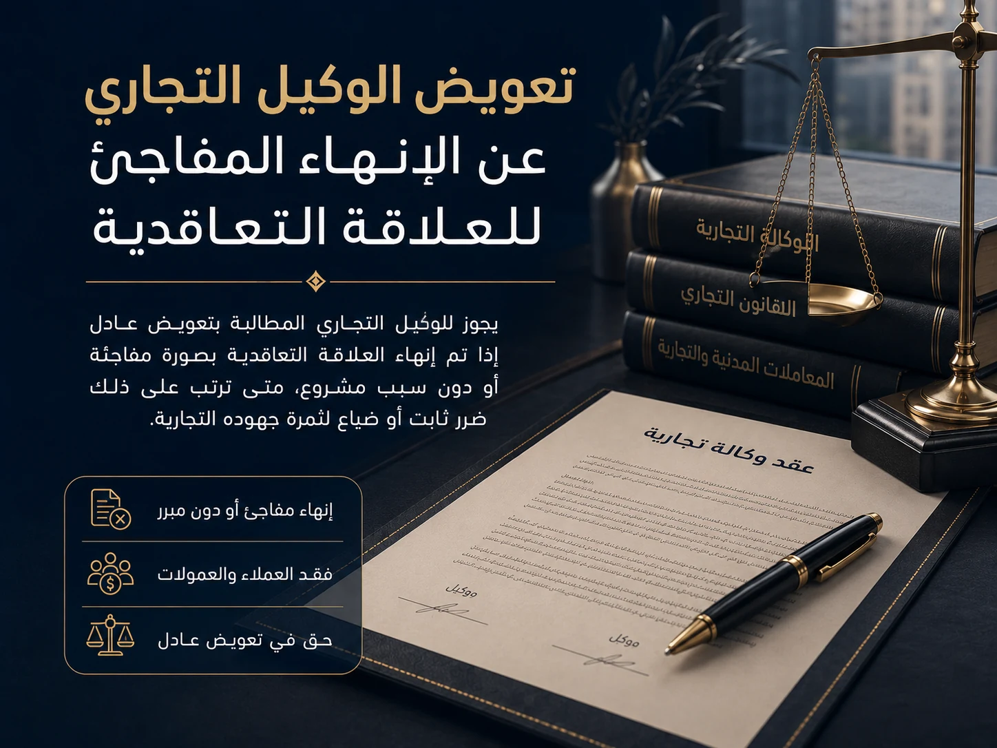 تعويض الوكيل التجاري عن الإنهاء المفاجئ للعلاقة التعاقدية