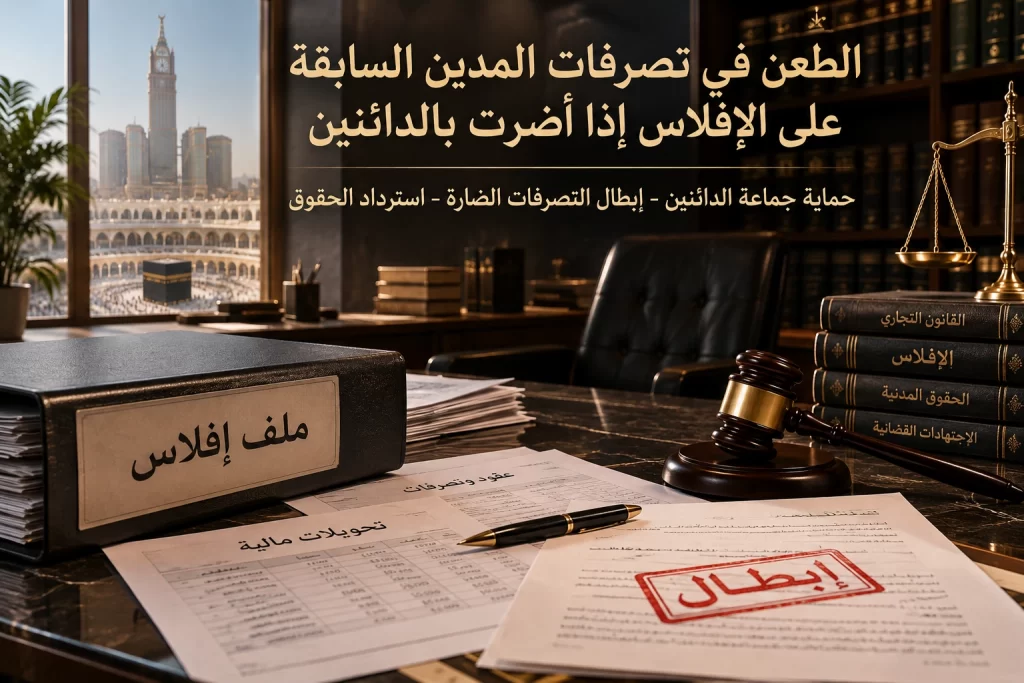 الطعن في تصرفات المدين السابقة على الإفلاس إذا أضرت بالدائنين