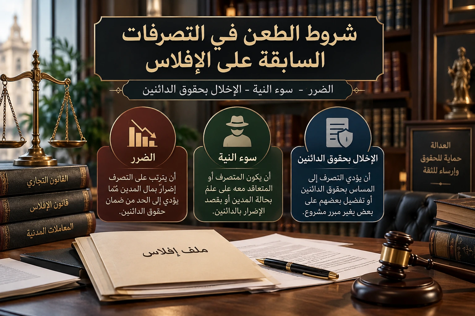 الطعن في تصرفات المدين السابقة على الإفلاس إذا أضرت بالدائنين