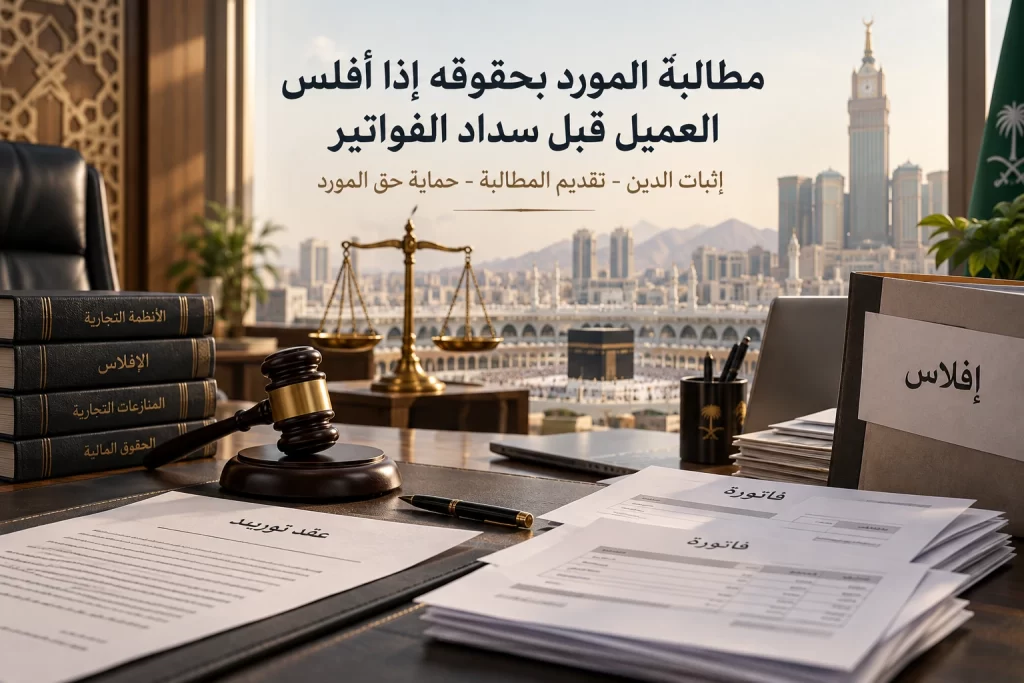 مطالبة المورد بحقوقه إذا أفلس العميل قبل سداد الفواتير