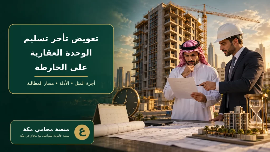 تعويض تأخر تسليم الوحدة العقارية على الخارطة في السعودية