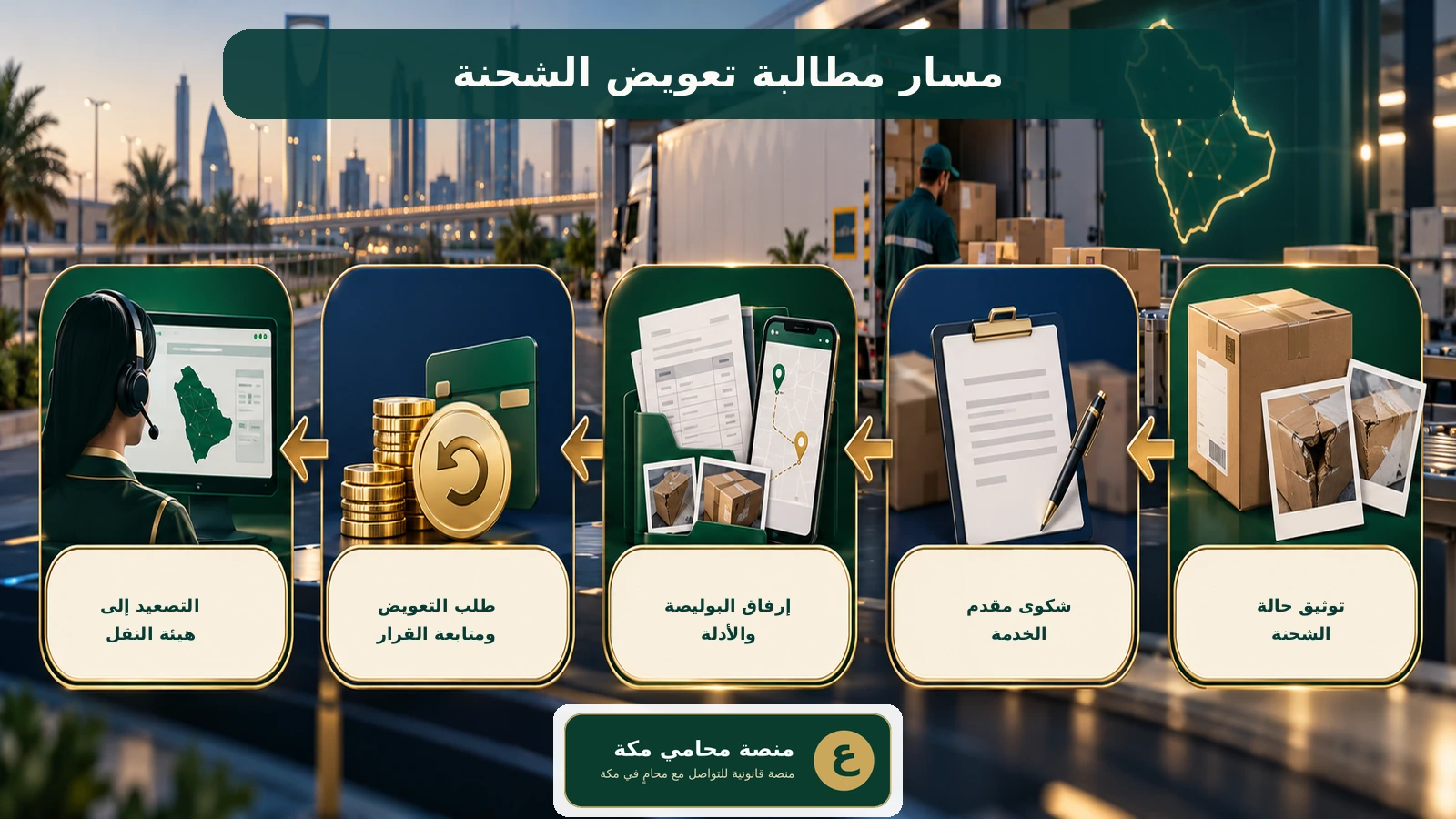 خطوات المطالبة بتعويض فقدان أو تلف الشحنة في السعودية