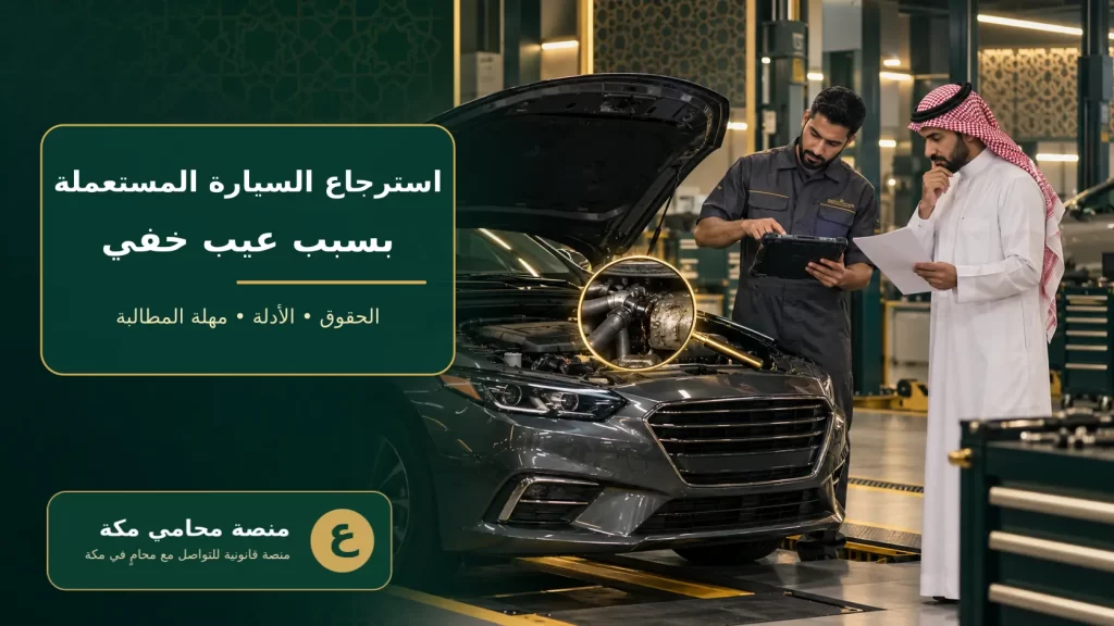 استرجاع السيارة المستعملة بسبب عيب خفي في السعودية