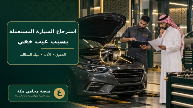 استرجاع السيارة المستعملة بسبب عيب خفي في السعودية