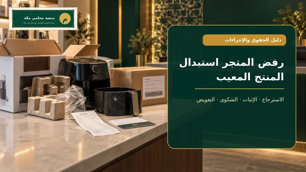 رفض المتجر استبدال المنتج المعيب في السعودية وحقوق الاسترجاع والشكوى